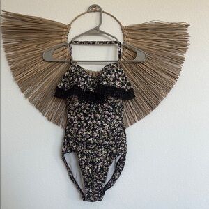 Kona Sol Black and Pink One Piece Swimsuit